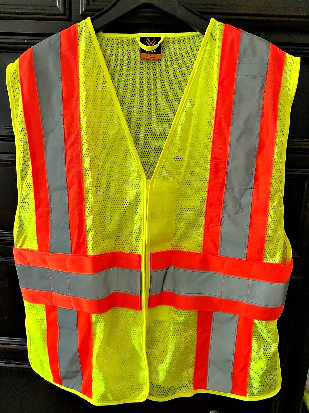 Hawx Men's Hi-Vis Safety Vest Yellow Ajustable Vest
